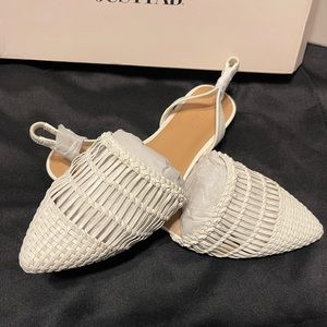 Brand new, never worn white sandals! From justfab
